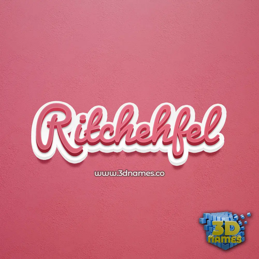 ritchehfel in Red Scribble style - 3D name wallpaper
