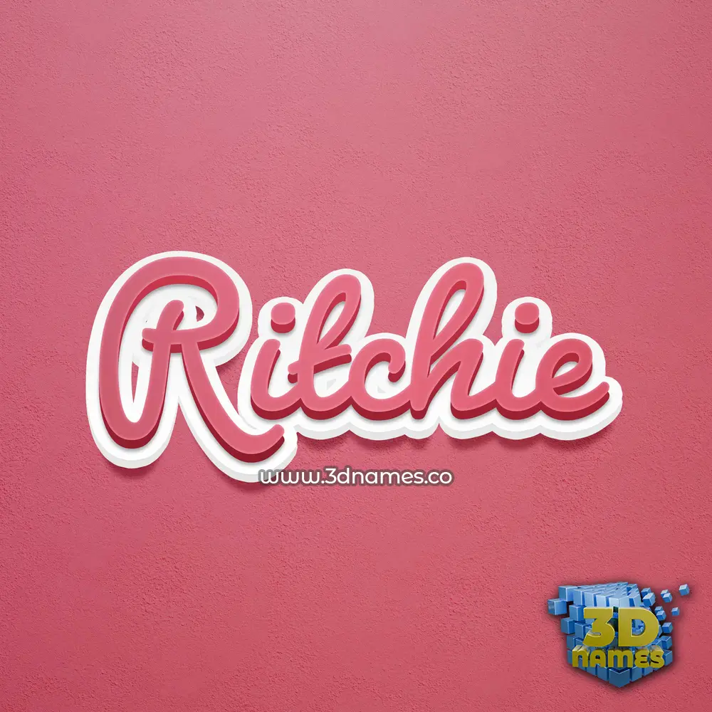 ritchie in Red Scribble style - 3D name wallpaper