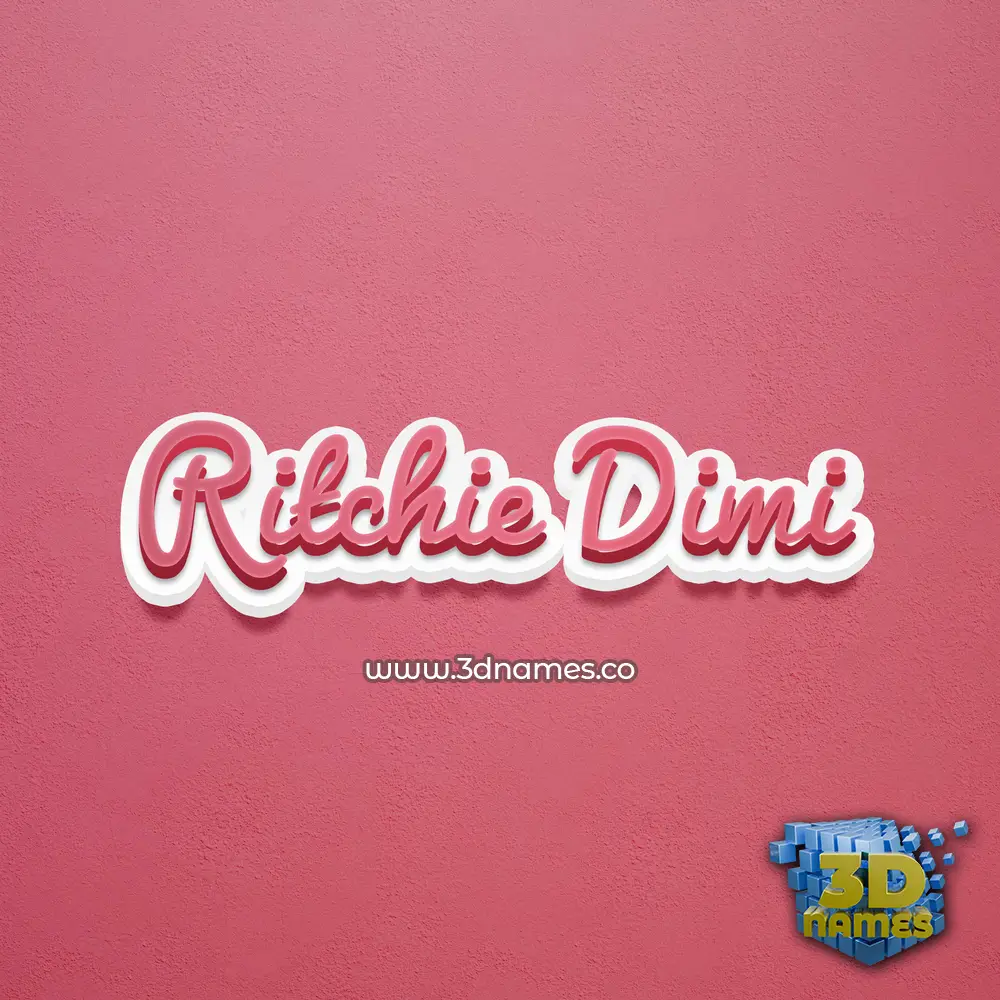 ritchie dimi in Red Scribble style - 3D name wallpaper