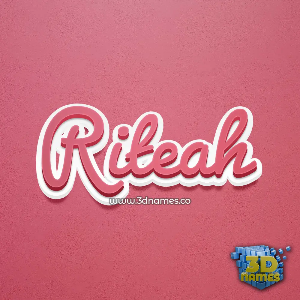 riteah in Red Scribble style - 3D name wallpaper