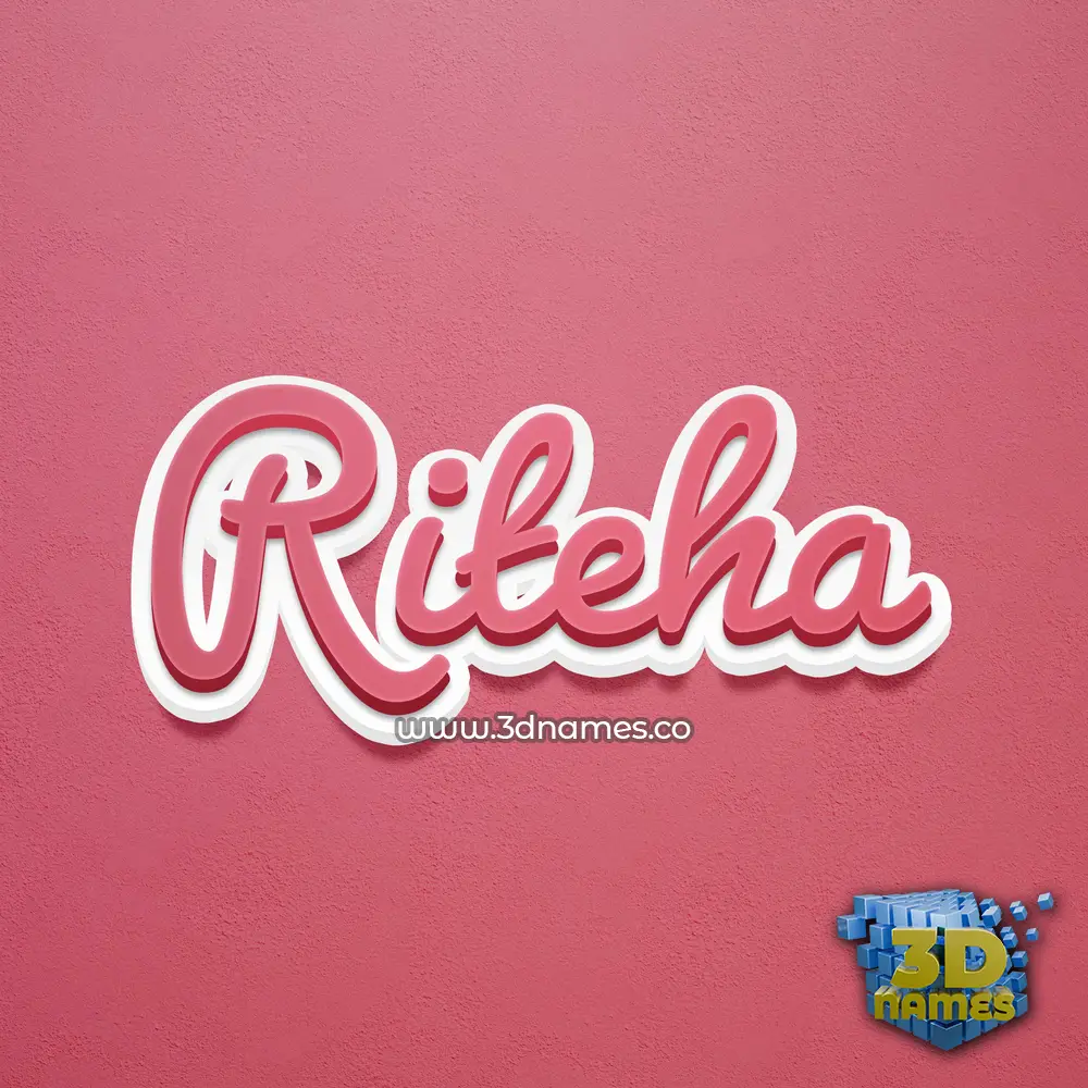 riteha in Red Scribble style - 3D name wallpaper