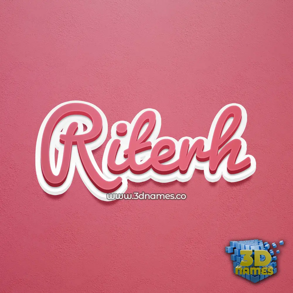 riterh in Red Scribble style - 3D name wallpaper