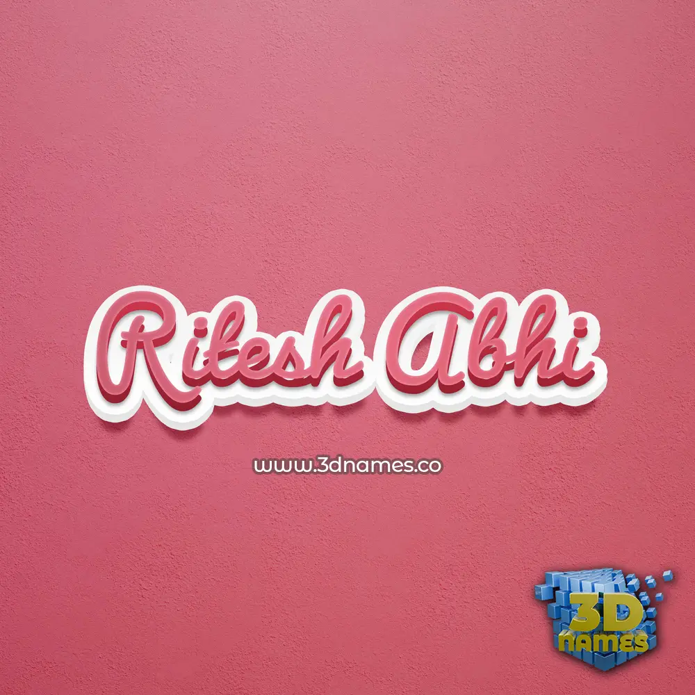 ritesh abhi in Red Scribble style - 3D name wallpaper
