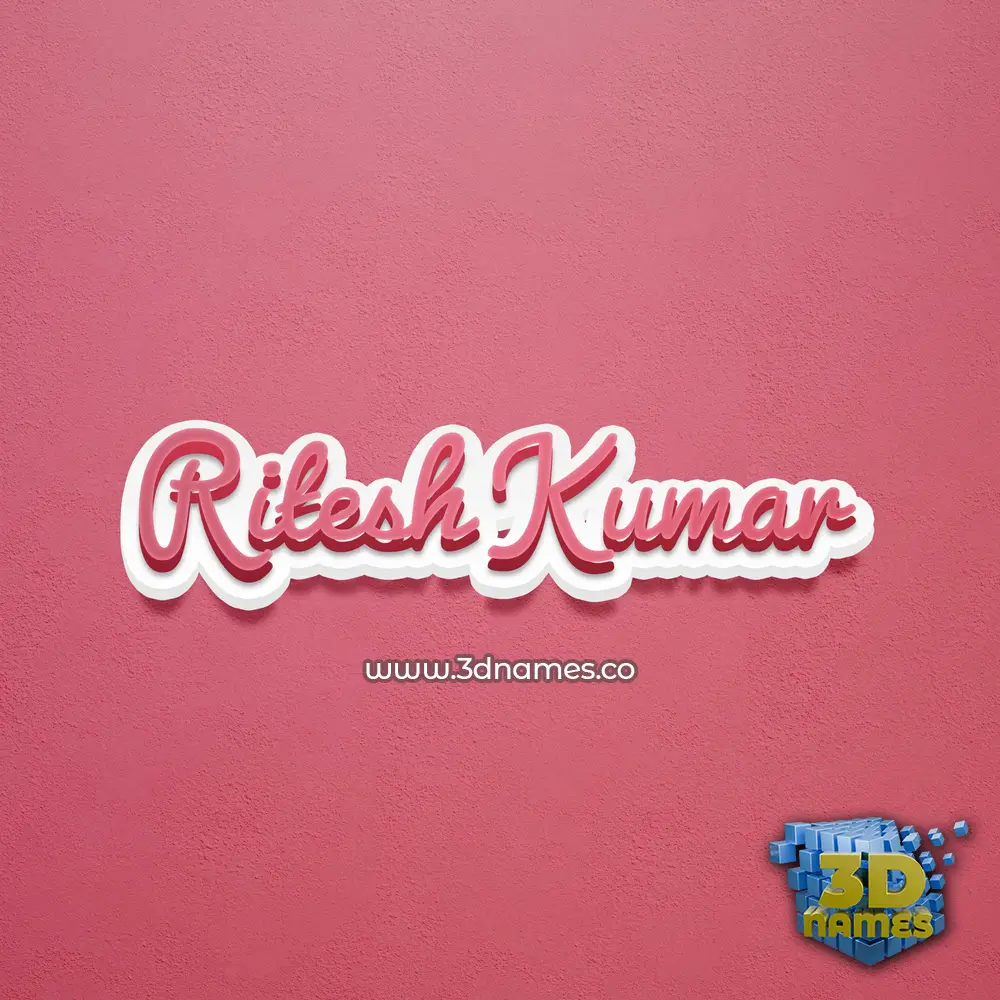 ritesh kumar in Red Scribble style - 3D name wallpaper