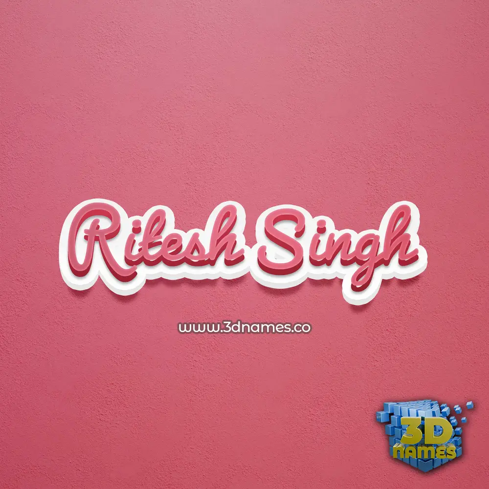 ritesh singh in Red Scribble style - 3D name wallpaper