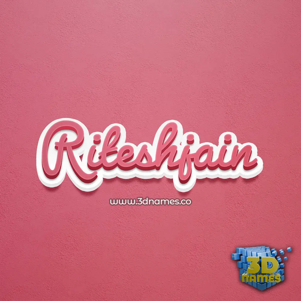 riteshjain in Red Scribble style - 3D name wallpaper