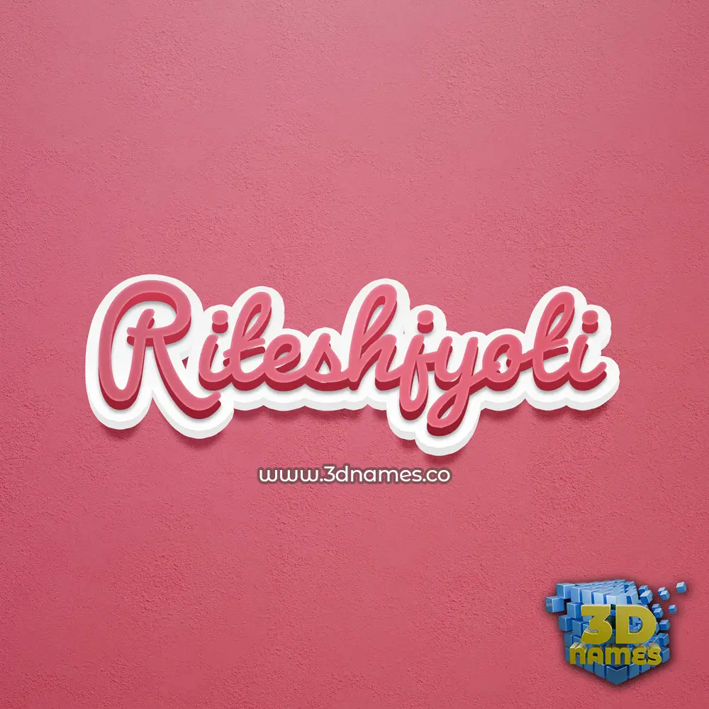 riteshjyoti in Red Scribble style - 3D name wallpaper