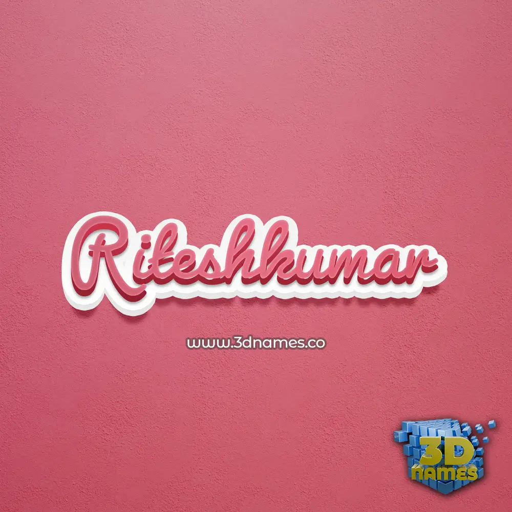 riteshkumar in Red Scribble style - 3D name wallpaper