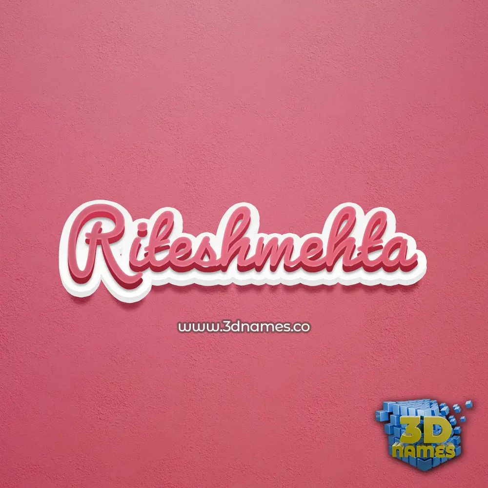 riteshmehta in Red Scribble style - 3D name wallpaper