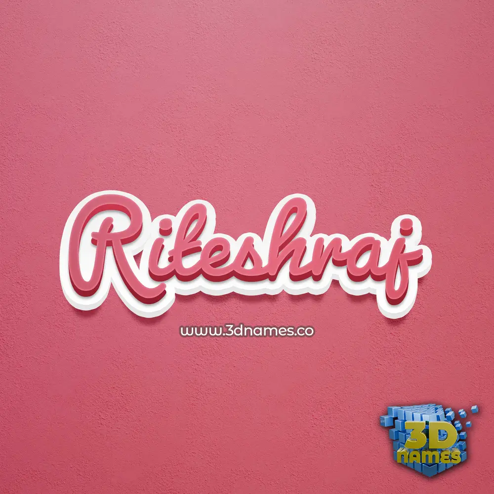 riteshraj in Red Scribble style - 3D name wallpaper