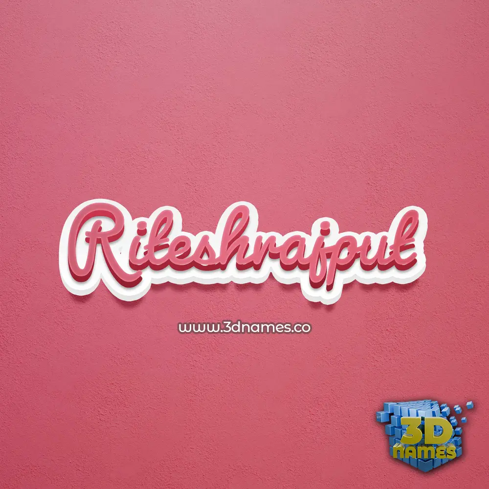 riteshrajput in Red Scribble style - 3D name wallpaper