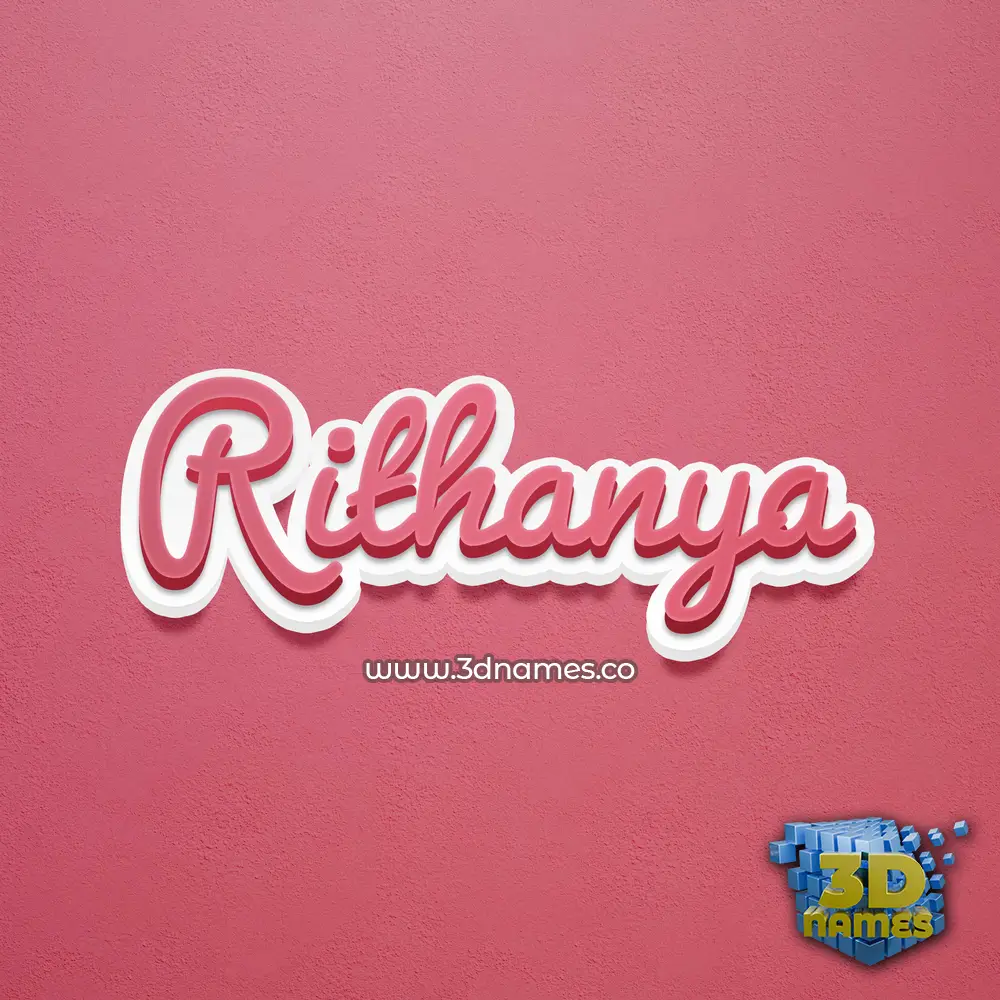 rithanya in Red Scribble style - 3D name wallpaper