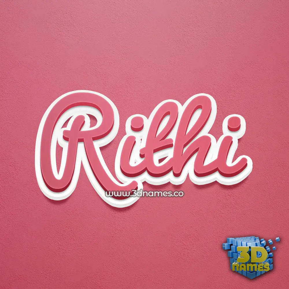 rithi in Red Scribble style - 3D name wallpaper