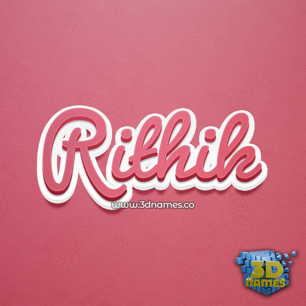 rithik in Red Scribble style - 3D name wallpaper