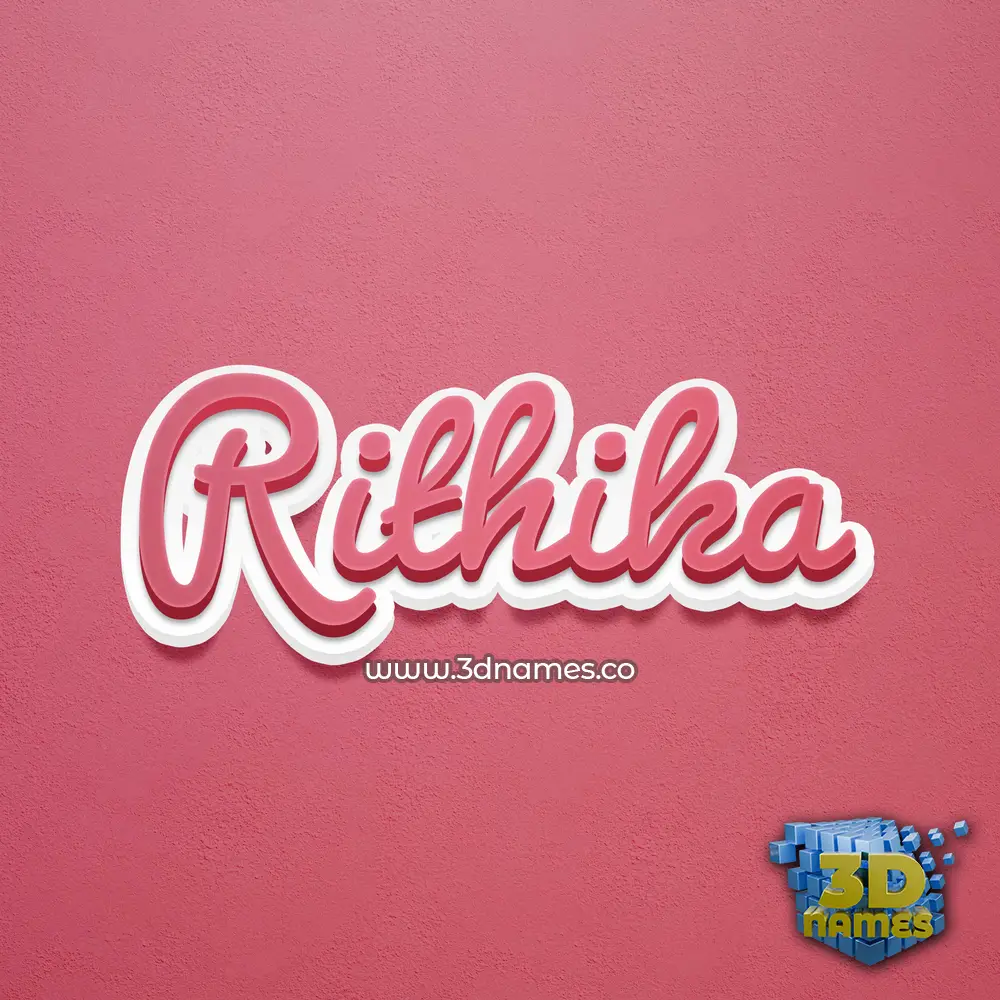 rithika in Red Scribble style - 3D name wallpaper