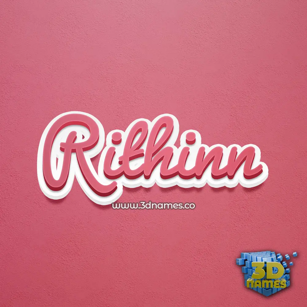 rithinn in Red Scribble style - 3D name wallpaper
