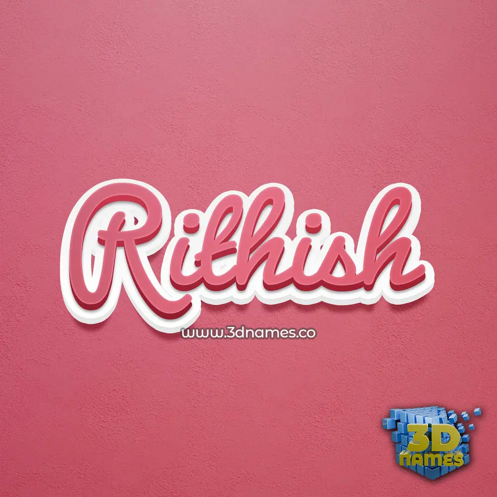 rithish in Red Scribble style - 3D name wallpaper