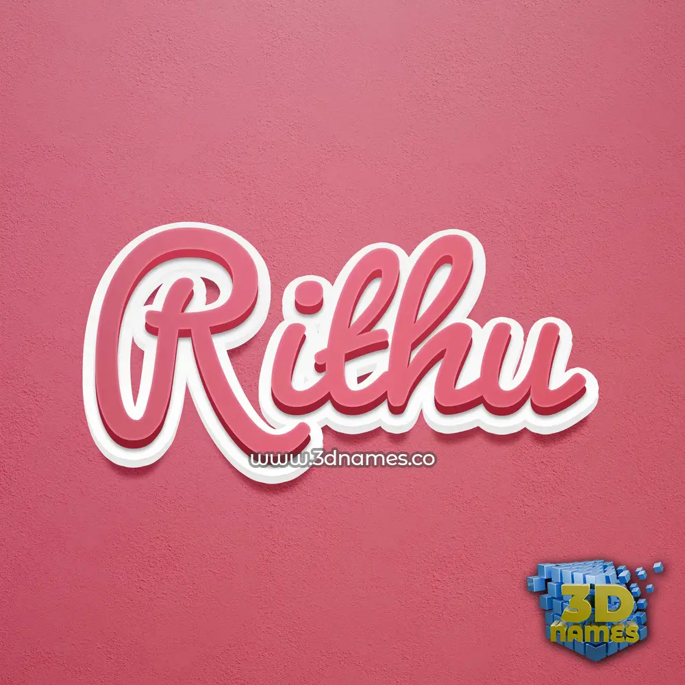 rithu in Red Scribble style - 3D name wallpaper