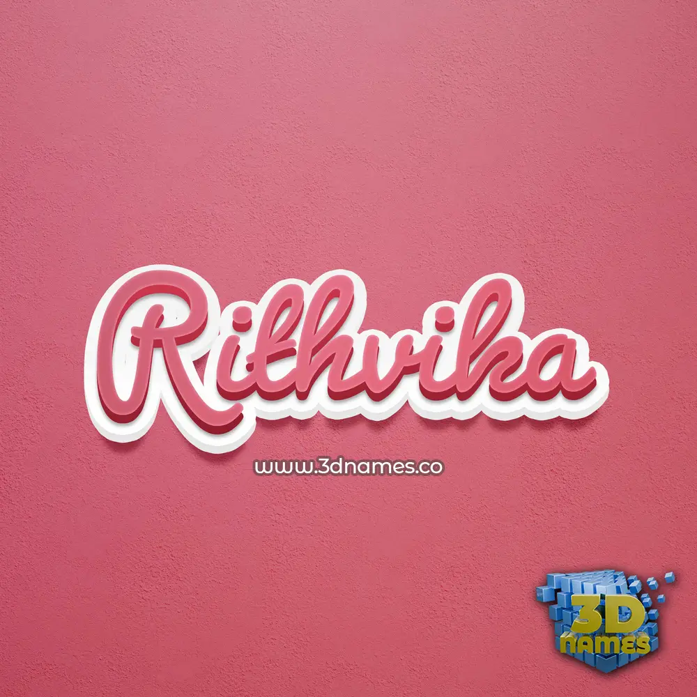 rithvika in Red Scribble style - 3D name wallpaper
