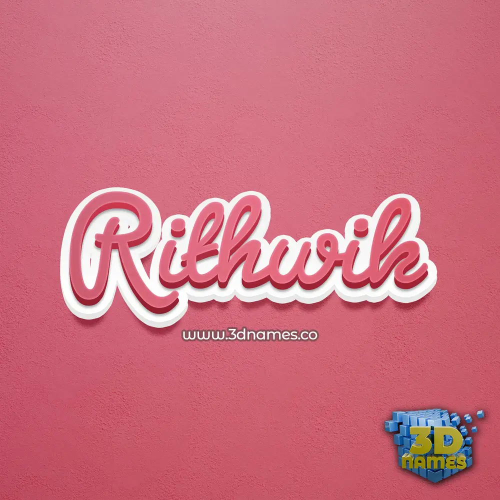 rithwik in Red Scribble style - 3D name wallpaper