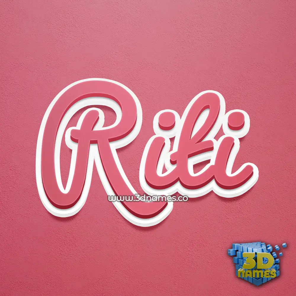 riti in Red Scribble style - 3D name wallpaper