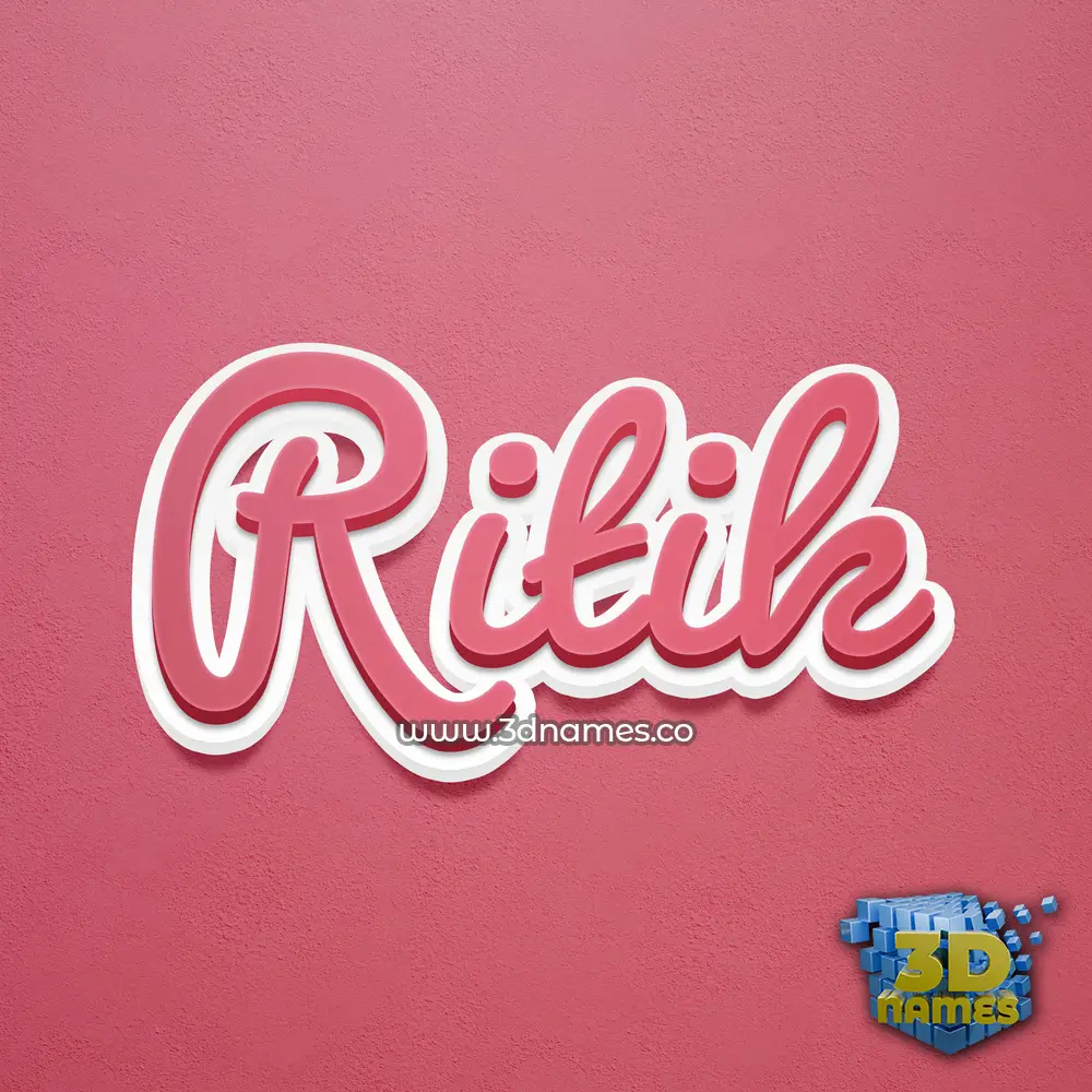 ritik in Red Scribble style - 3D name wallpaper