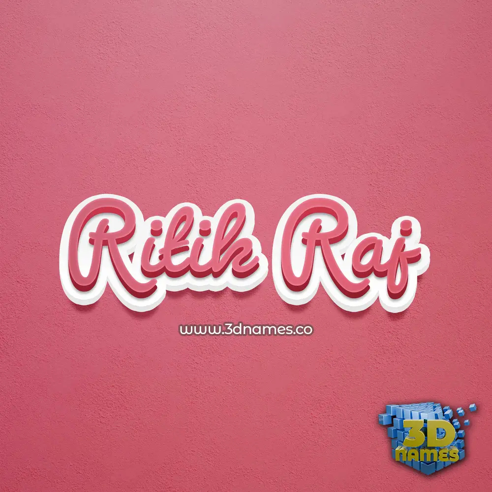 ritik raj in Red Scribble style - 3D name wallpaper