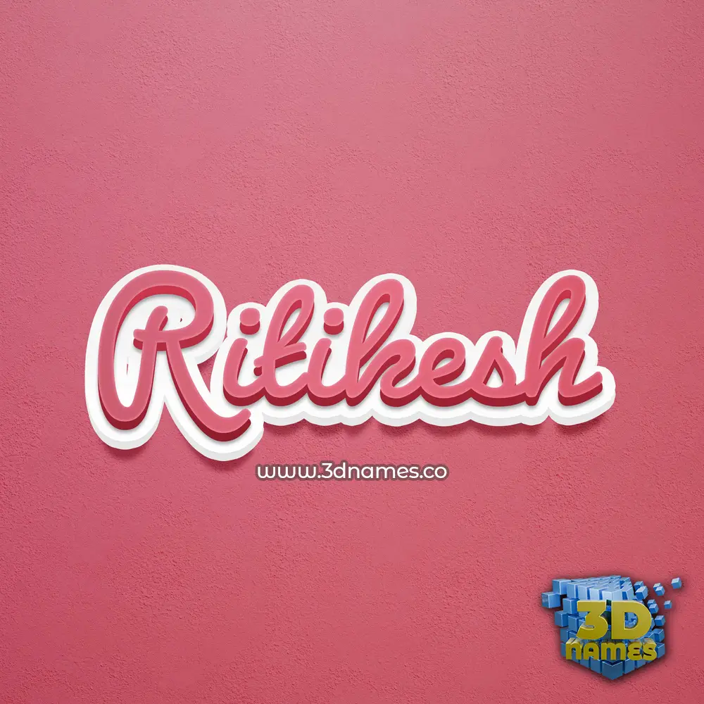 ritikesh in Red Scribble style - 3D name wallpaper