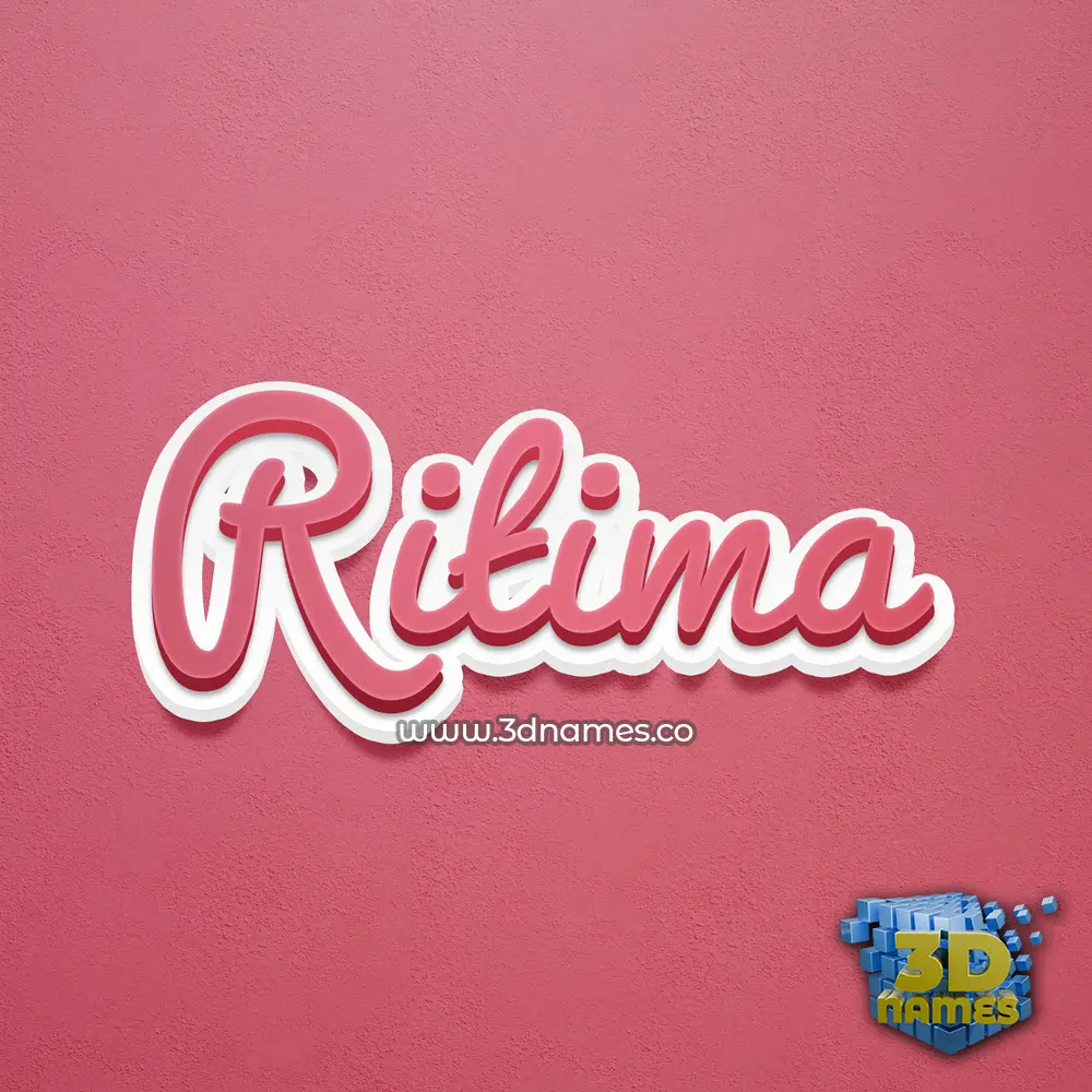 ritima in Red Scribble style - 3D name wallpaper