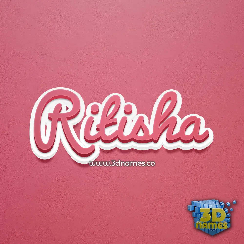 ritisha in Red Scribble style - 3D name wallpaper