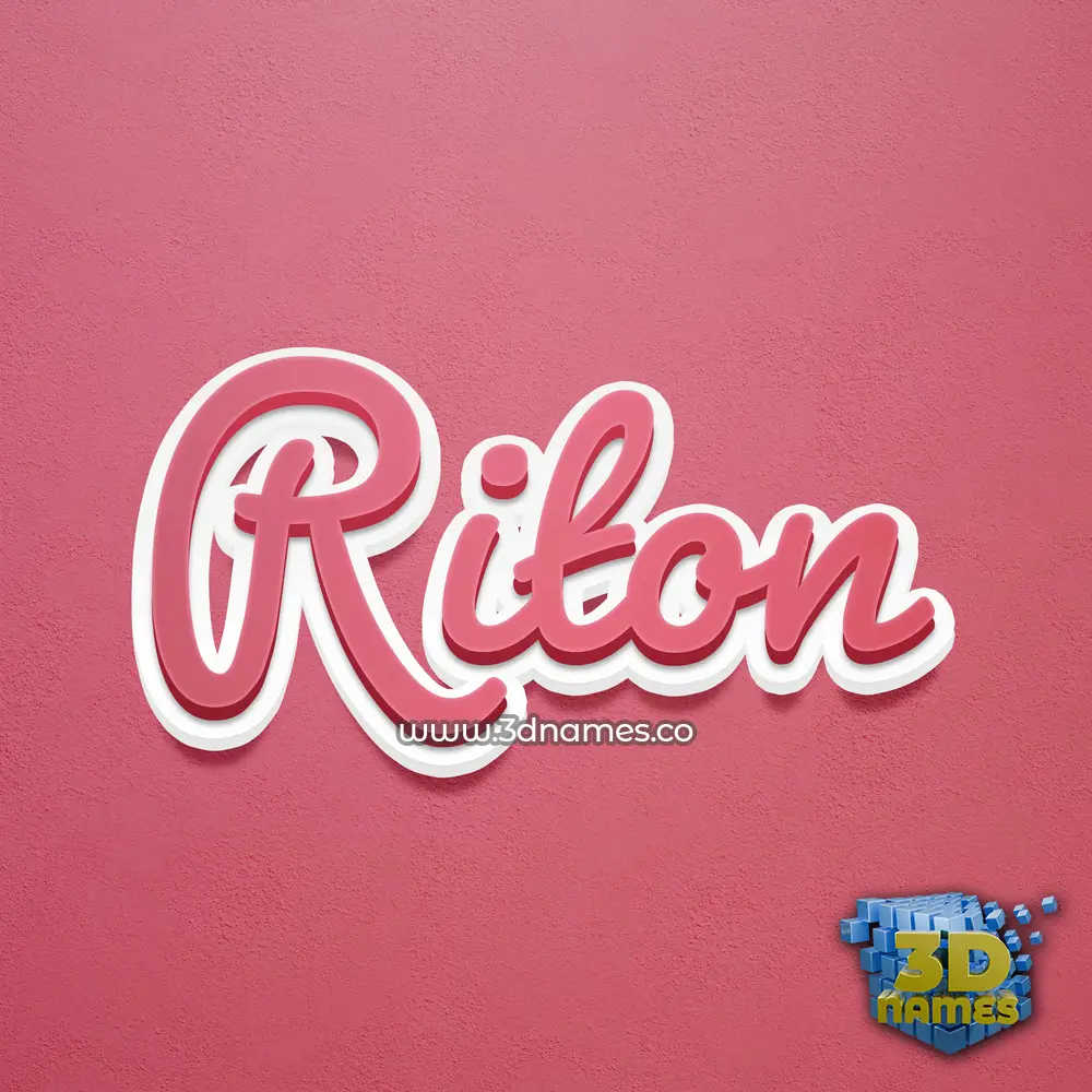 riton in Red Scribble style - 3D name wallpaper
