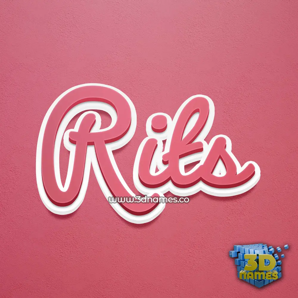 rits in Red Scribble style - 3D name wallpaper