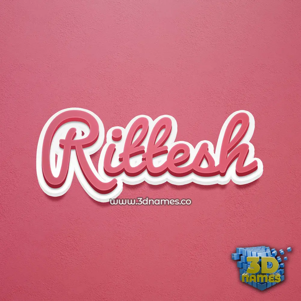 rittesh in Red Scribble style - 3D name wallpaper
