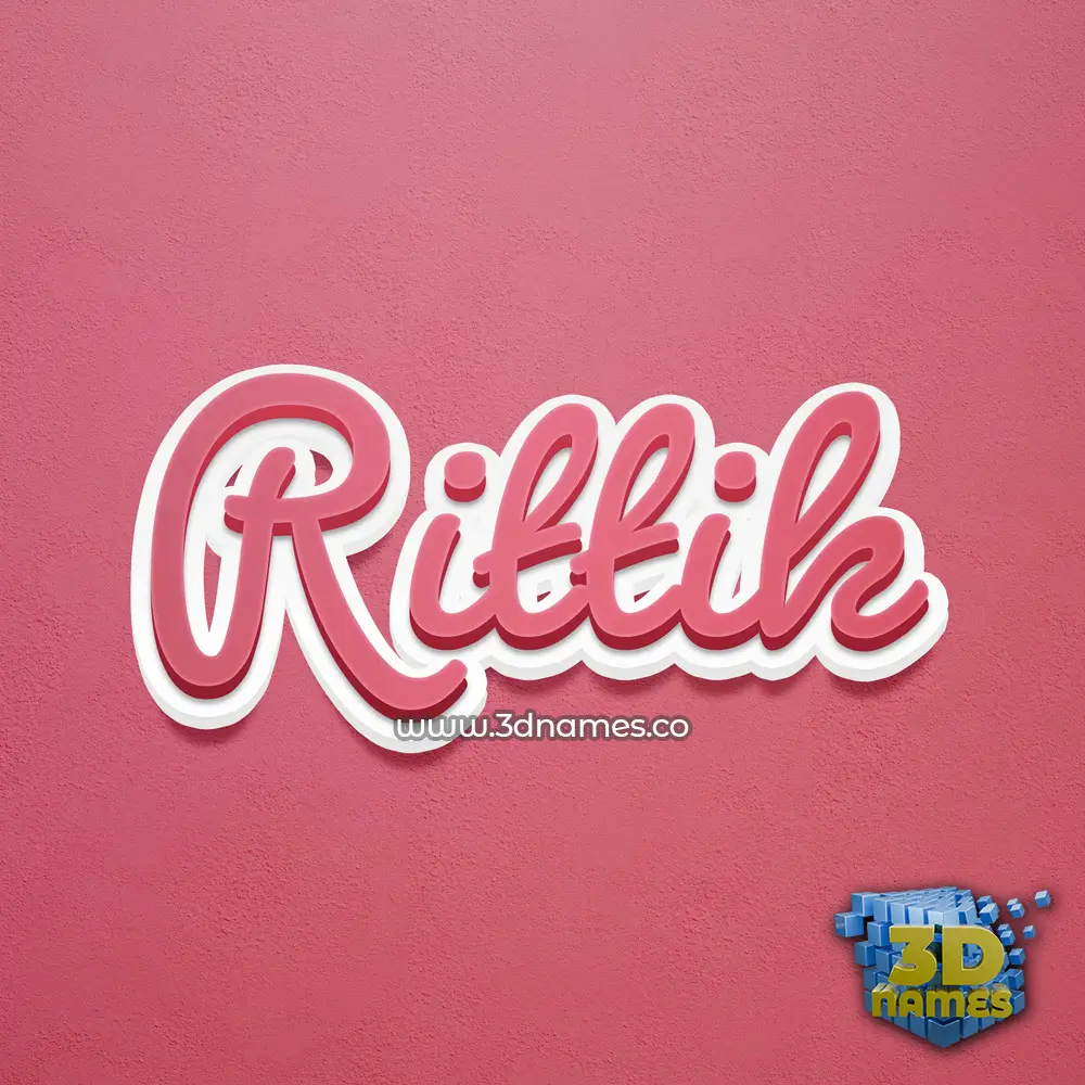 rittik in Red Scribble style - 3D name wallpaper