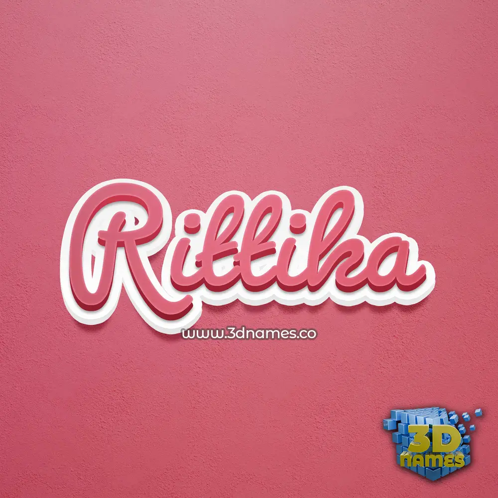rittika in Red Scribble style - 3D name wallpaper