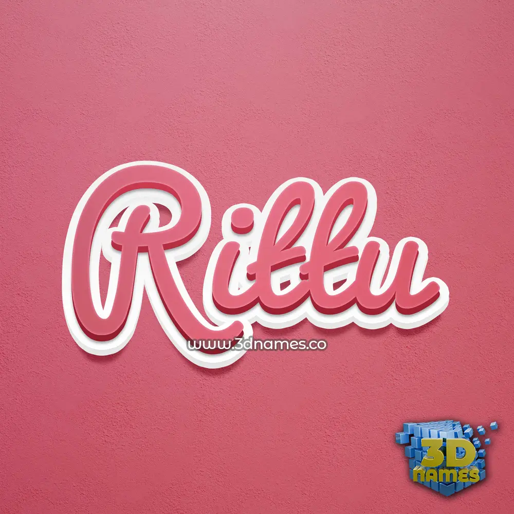 rittu in Red Scribble style - 3D name wallpaper