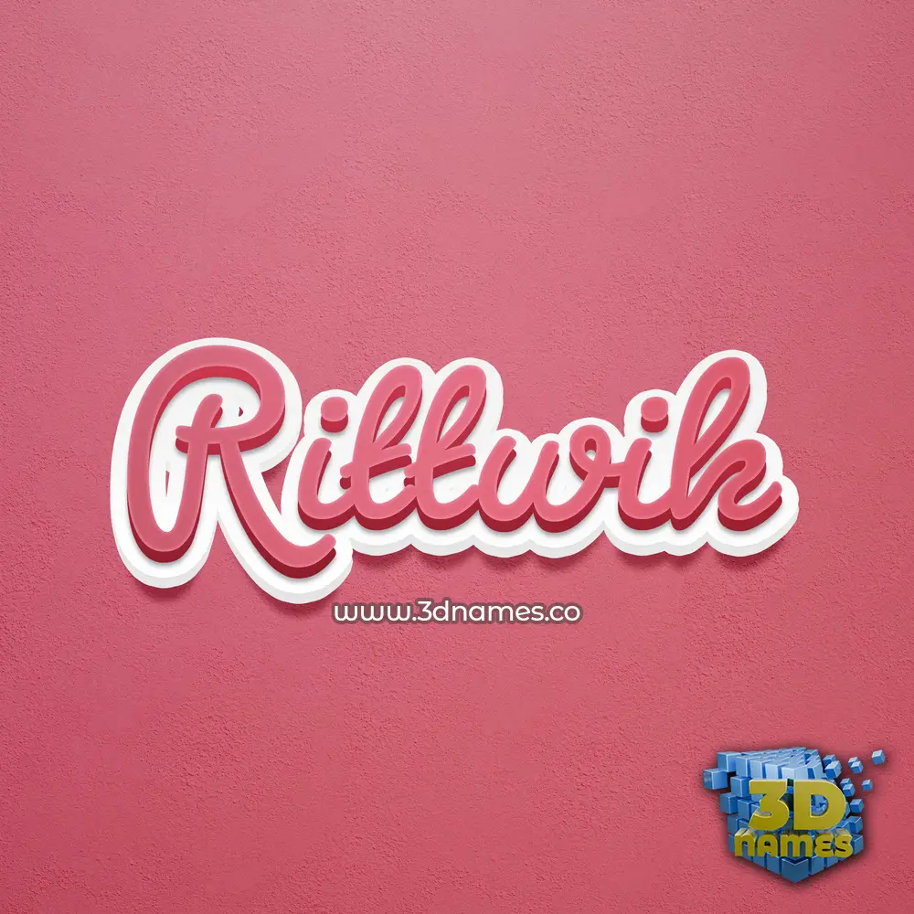 rittwik in Red Scribble style - 3D name wallpaper