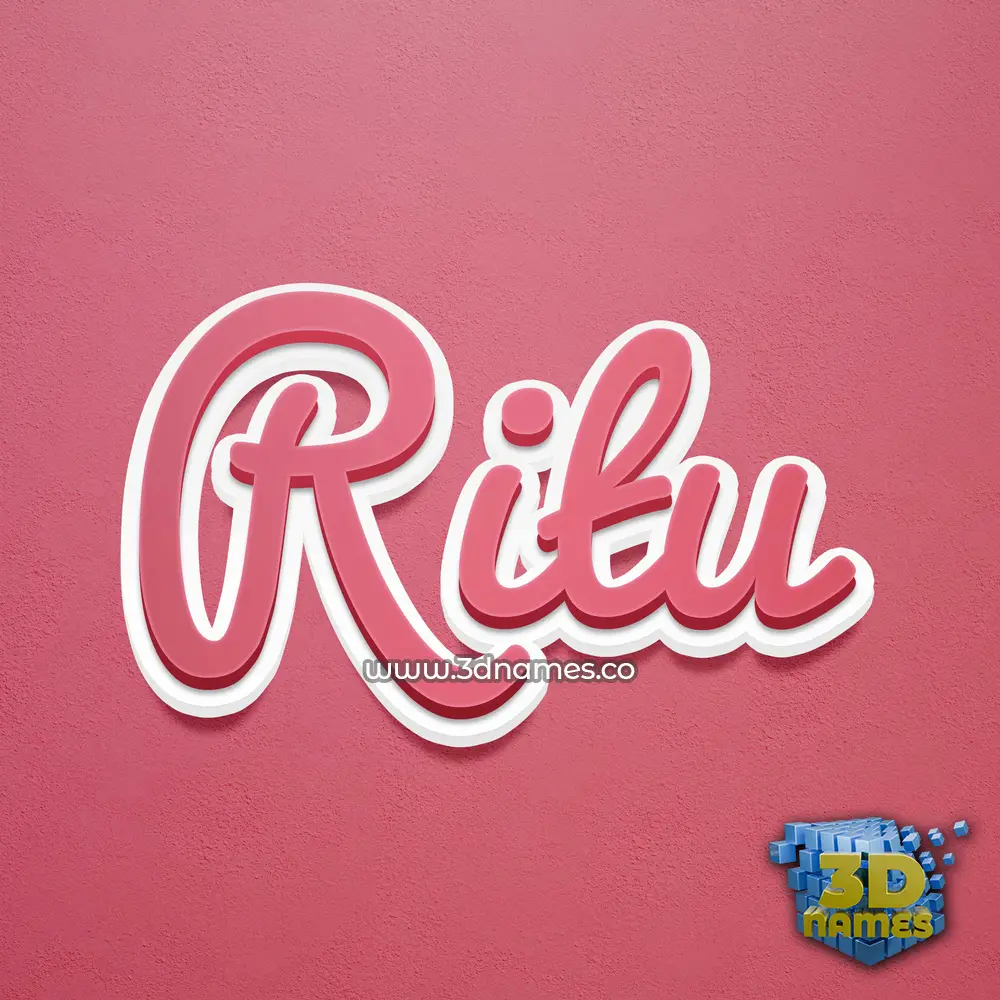 ritu in Red Scribble style - 3D name wallpaper