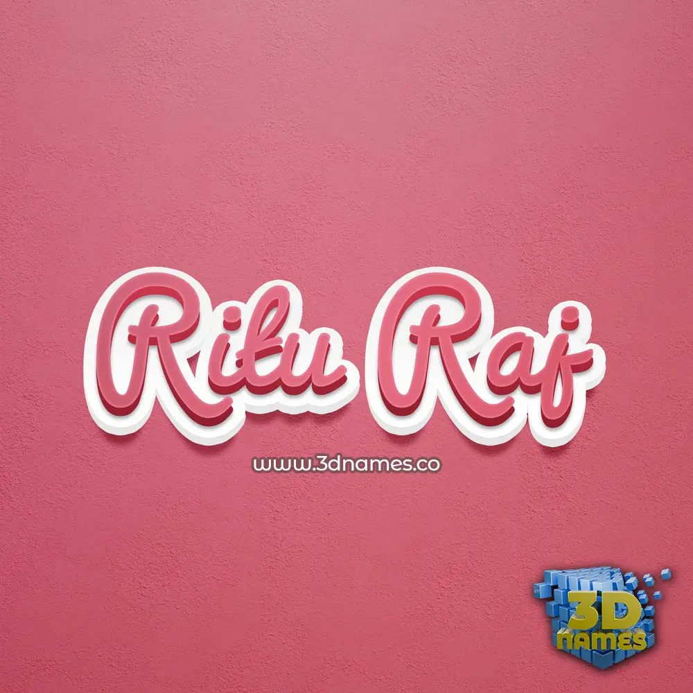 ritu raj in Red Scribble style - 3D name wallpaper