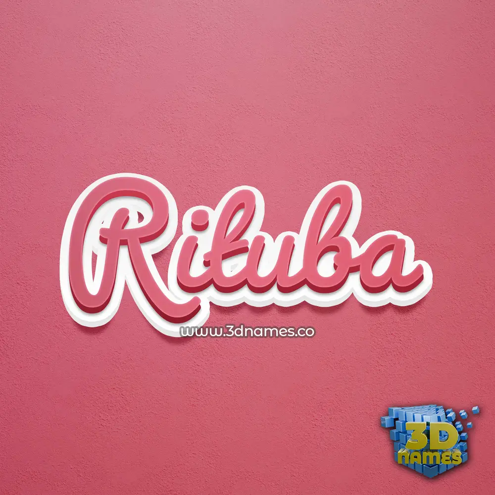 rituba in Red Scribble style - 3D name wallpaper