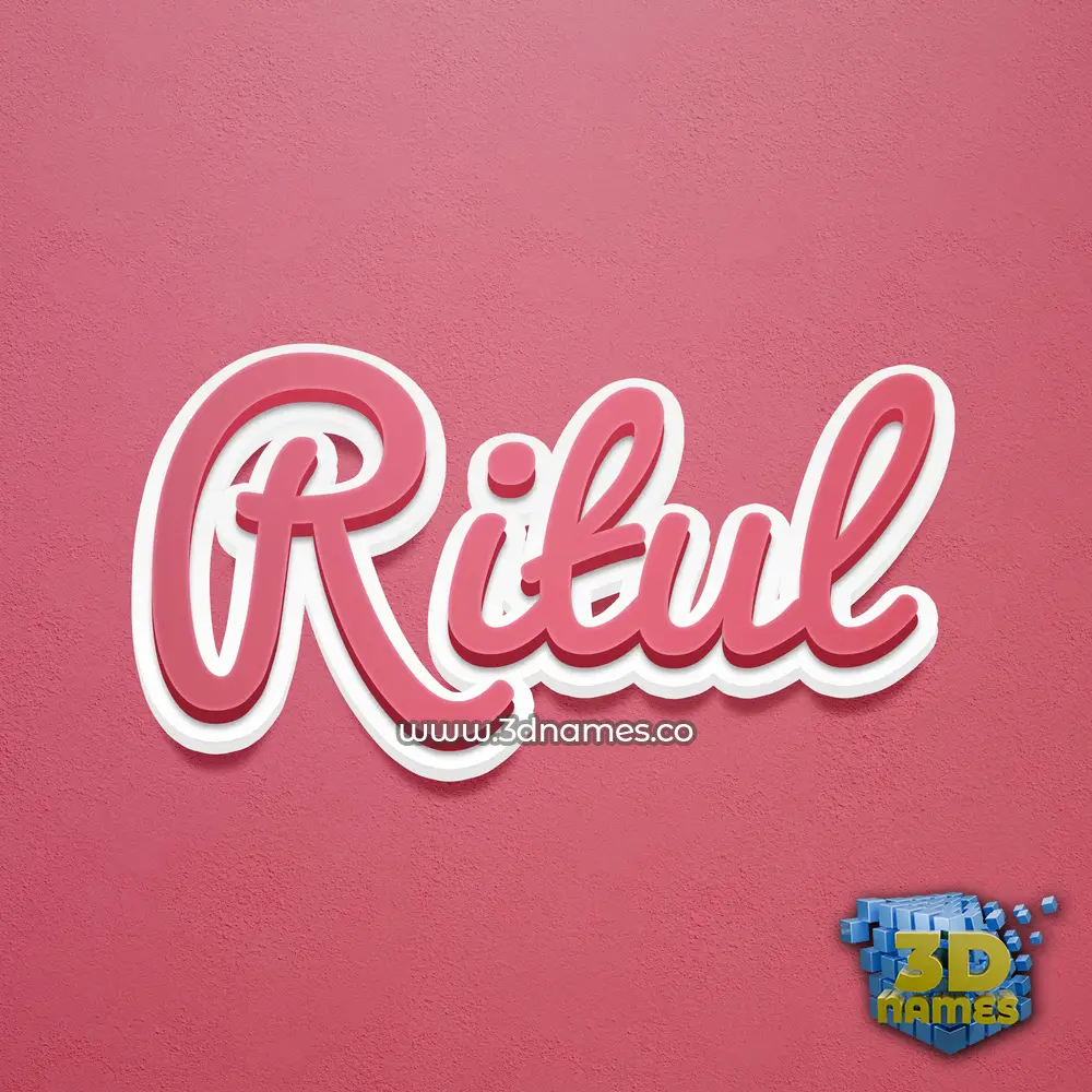 ritul in Red Scribble style - 3D name wallpaper