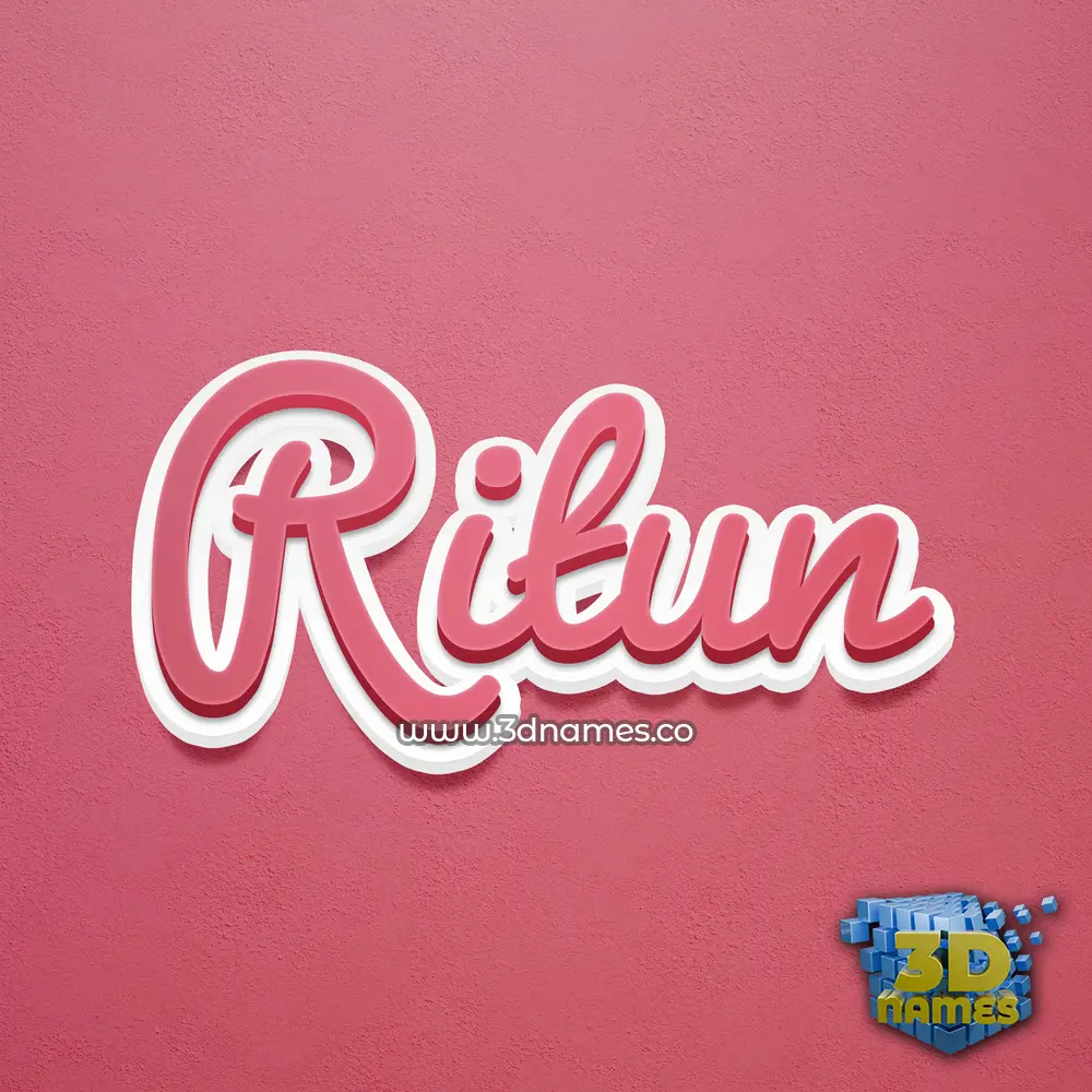 ritun in Red Scribble style - 3D name wallpaper