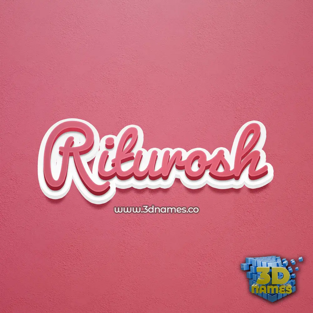 riturosh in Red Scribble style - 3D name wallpaper