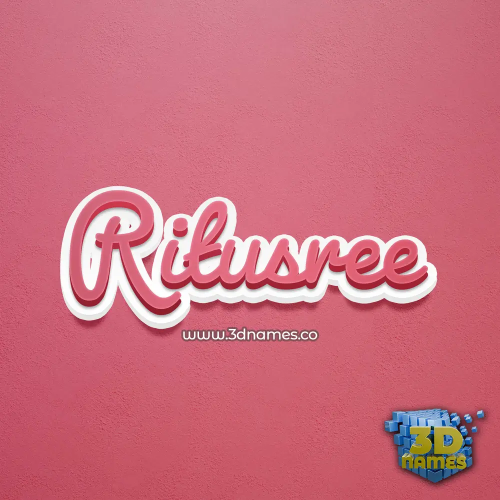 ritusree in Red Scribble style - 3D name wallpaper