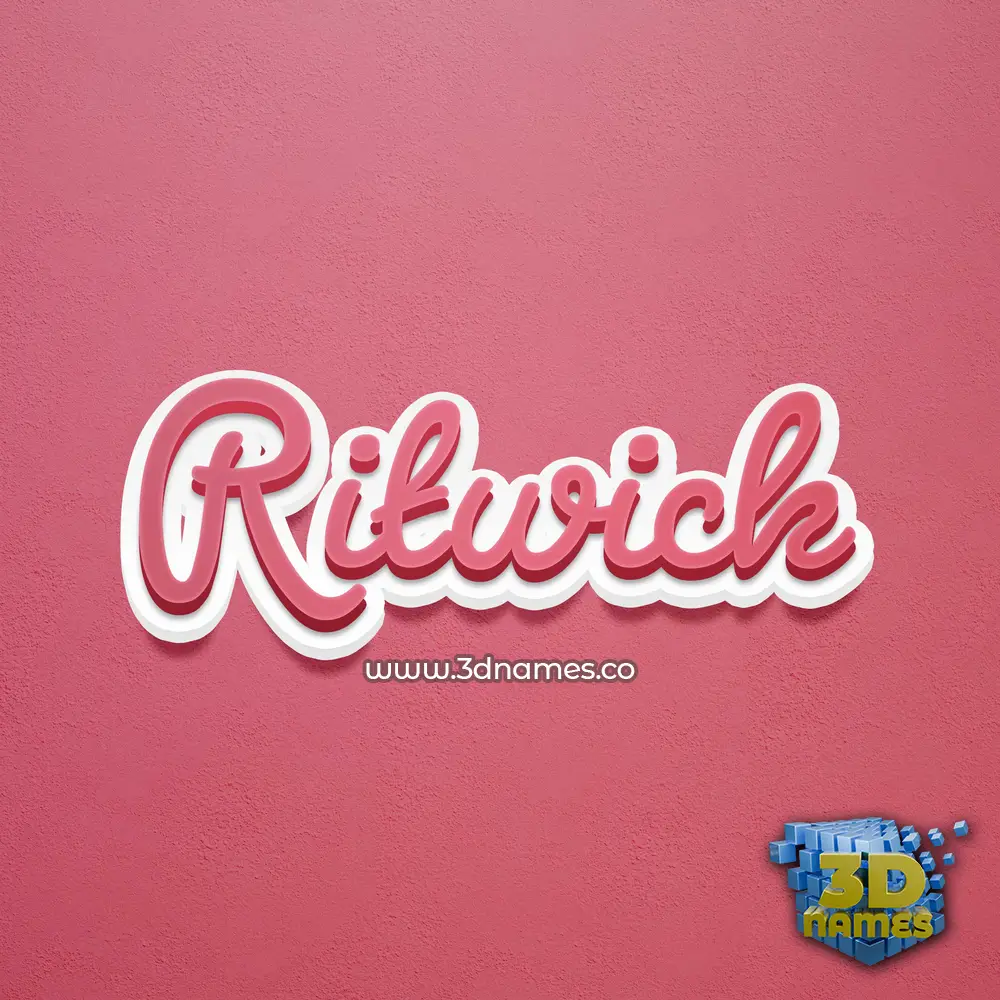 ritwick in Red Scribble style - 3D name wallpaper