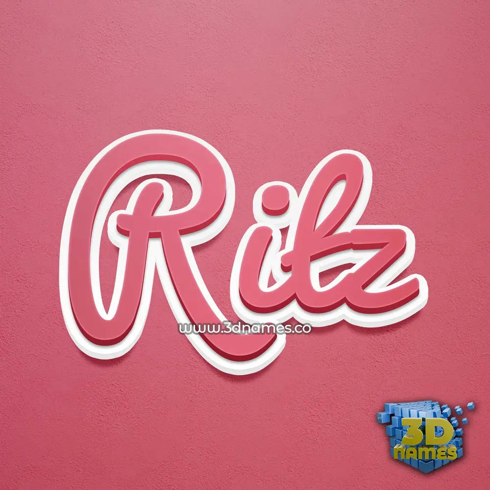 ritz in Red Scribble style - 3D name wallpaper