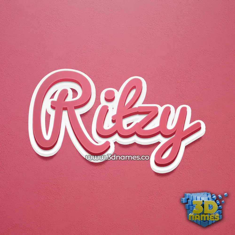 ritzy in Red Scribble style - 3D name wallpaper