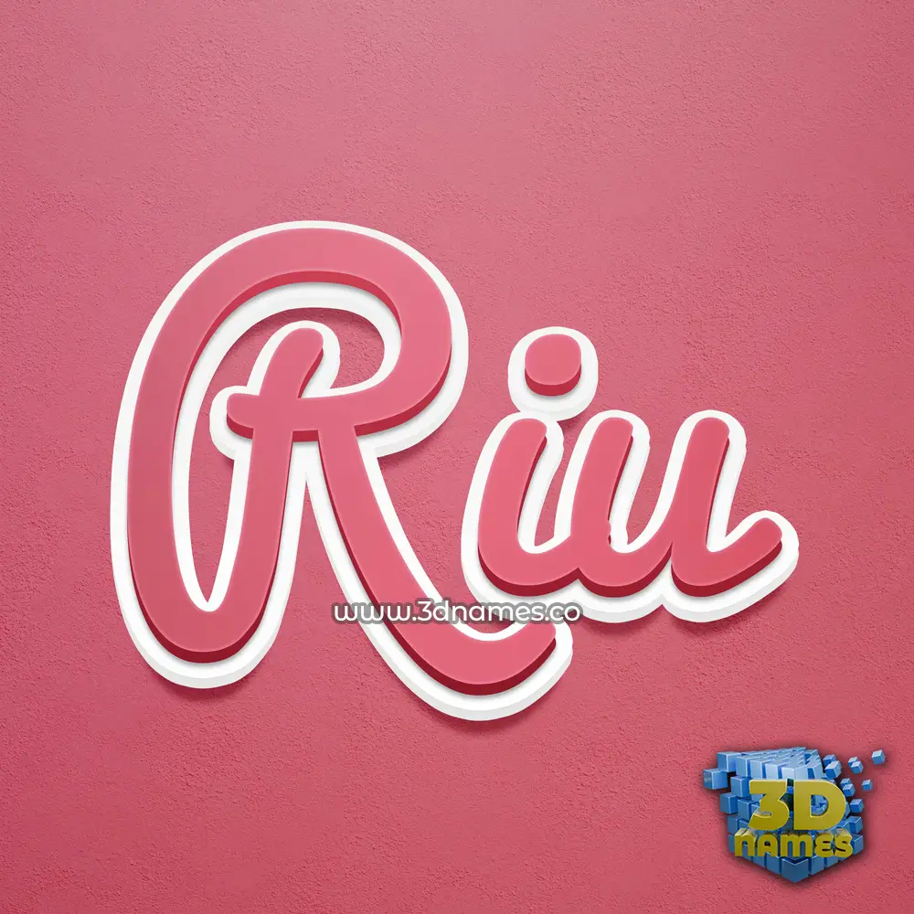 riu in Red Scribble style - 3D name wallpaper