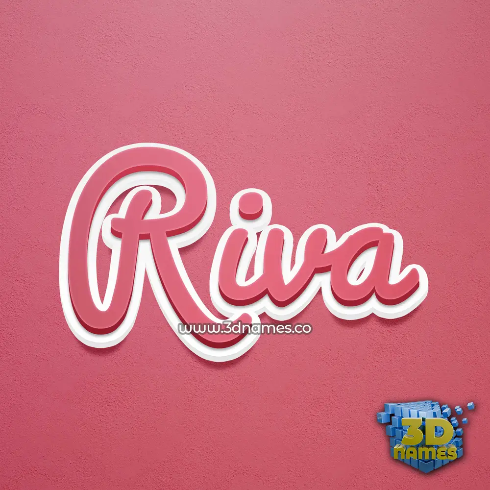 riva in Red Scribble style - 3D name wallpaper