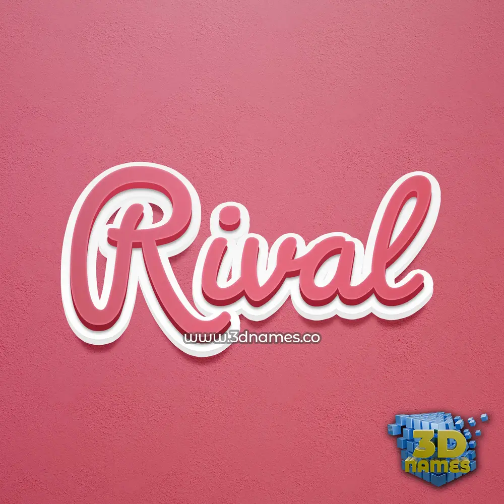 rival in Red Scribble style - 3D name wallpaper